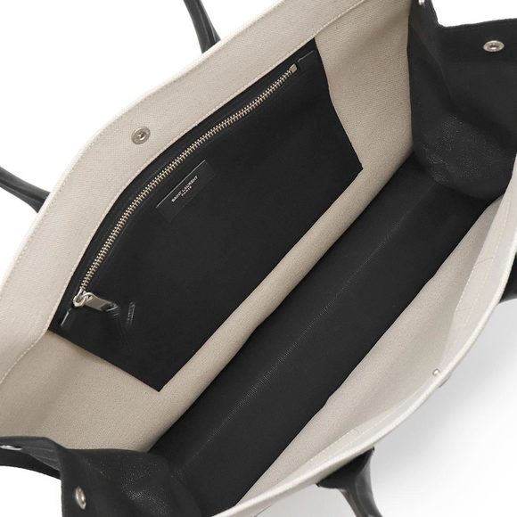 Saint Laurent Rive Gauche Linen Tote Bag White - Picture 4 of 5